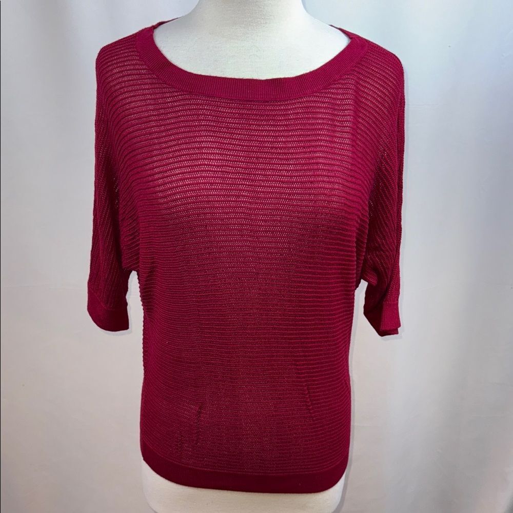 Express Red Women's Short Sleeve Sweater, Medium